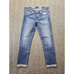 AG Adriano Goldschmied The Stilt Cigarette Roll-Up Skinny Blue Jeans Size 27